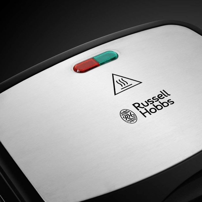 Мультимейкер Russell Hobbs Fiesta 750Вт, алюміній, 3 пластини, корпус-нержав.сталь/пластик, чорний
