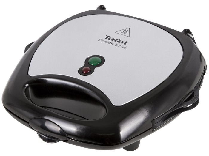 Мультимейкер Tefal Break time 700Вт, тефлон, 3 пластини, корпус-пластик, чорно-сріблястий