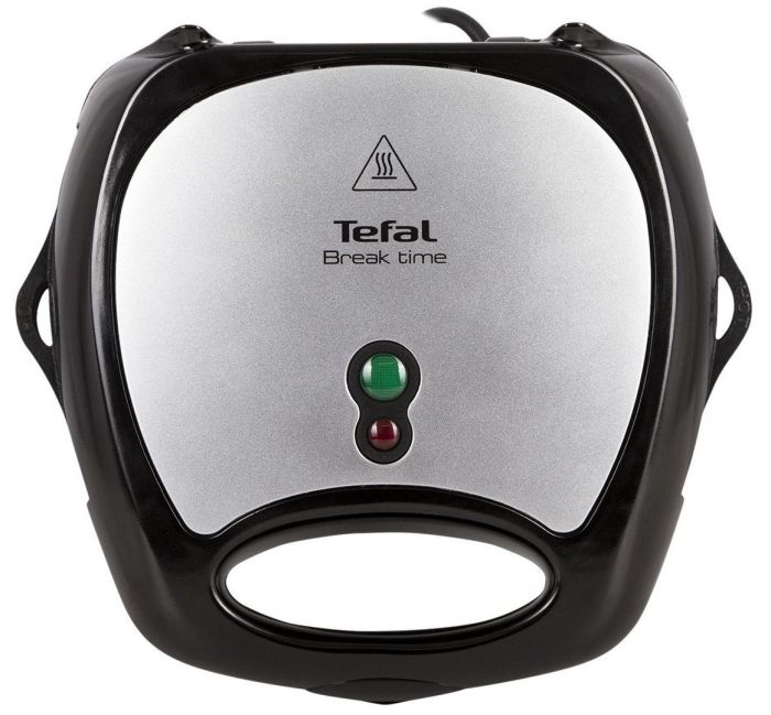 Мультимейкер Tefal Break time 700Вт, тефлон, 3 пластини, корпус-пластик, чорно-сріблястий