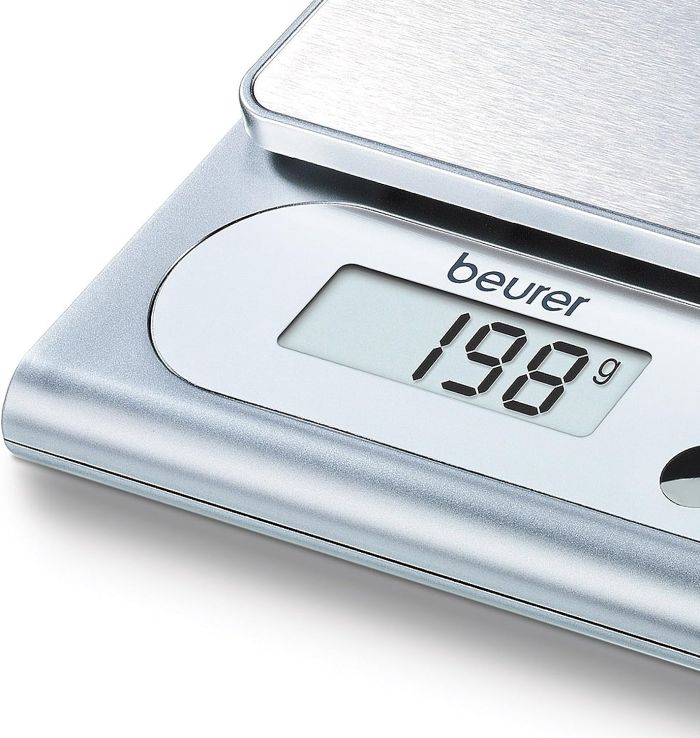 Весы Beurer кухонные, 3кг, СR2032x1 в компл, металл, серый