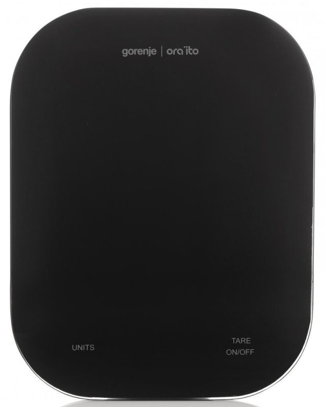Ваги Gorenje кухонні, 10кг, AAAx3 в комплекті, скло, чорний