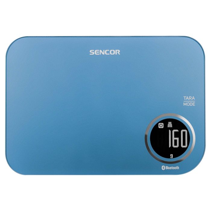 Весы Sencor кухонные, 5кг, подключение к смарфтону, AAAx2, пластик, синий