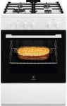 Плита Electrolux газовая, 59л, 60x60см, чугун, белый