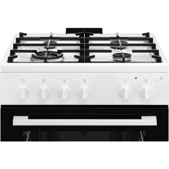Плита Electrolux газовая, 59л, 60x60см, чугун, белый