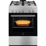 Плита Electrolux газовая, 59л, 60x60см, чугун, нерж