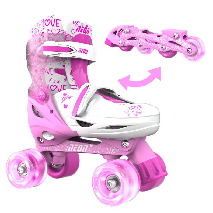 Роликовые коньки Neon Combo Skates Розовый (Размер 30-33)