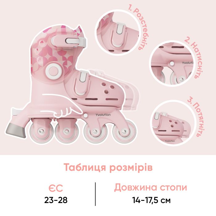Роликовые коньки Yvolution Twista Розовые