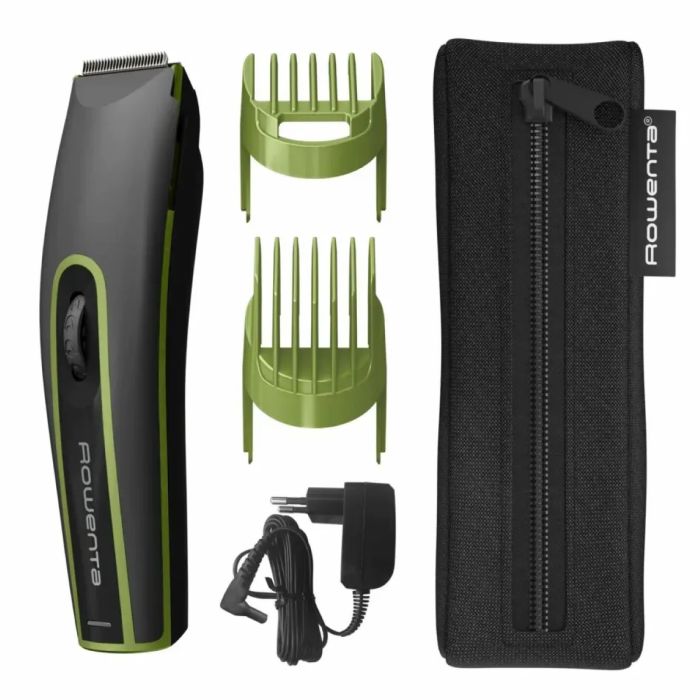 Машинка для стрижки  Rowenta Nomad Sport Collection, акум., роторный мотор, насадок-2, кейс, сталь, черно-зеленый