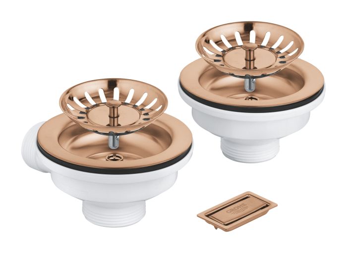 Сливной комплект Grohe для двух чаш без эксцентрика, матовый теплый закат