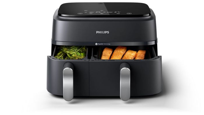 Мультипіч Philips Ovi Dual Series 3000 2750Вт, чаша-6+3л, сенсорне управл., 2 контейнера,8 авто. Програм, пластик, чорний