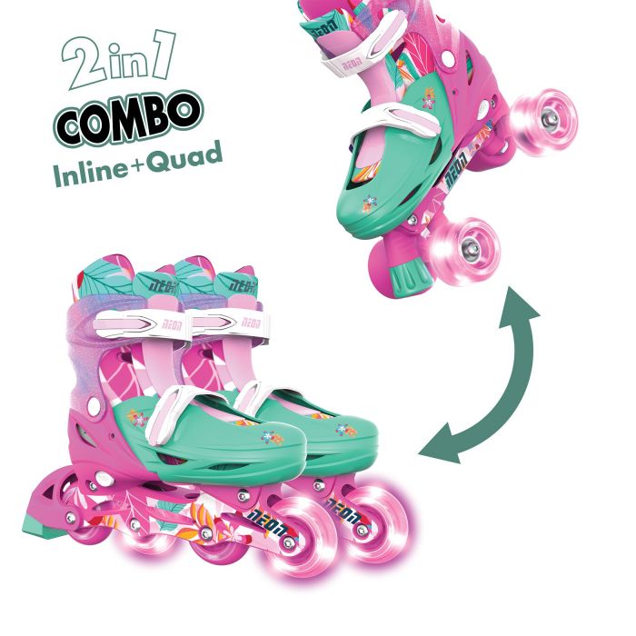Роликовые коньки Neon Combo, розмір 34-37, цветы