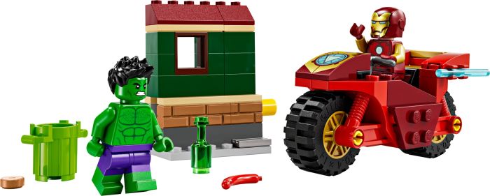 Конструктор LEGO Marvel Железный Человек на мотоцыкле и Халк
