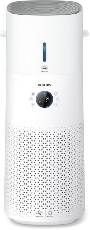 Климатический комплекс  PHILIPS очист+увлажн. Series 3000, 130м2, 505м3/час, пульт ДУ, дисплей, Nano, НЕРА,предварит.,угольный фильтр, Wi-Fi, 6 режимов, белый