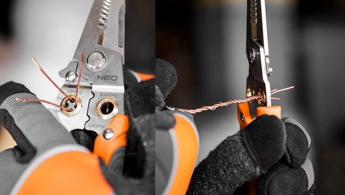 Кліщі обтискні Neo Tools, для обтиску наконечників 0.8-3.2мм2, 180мм