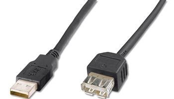 Кабель DIGITUS USB-A (M/F) заряджання/синхронізації, 1.8м, чорний