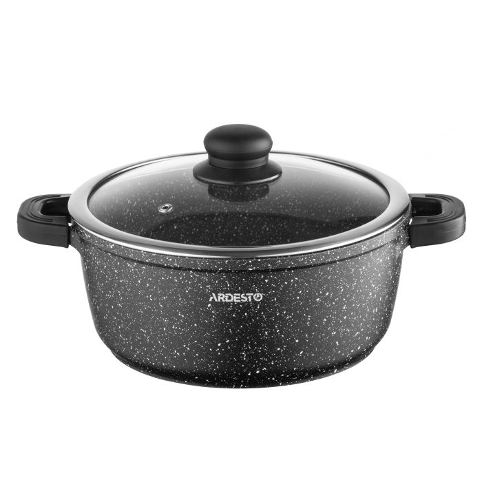 Кастрюля со стеклянной крышкой Ardesto Gemini Anzio, 3.1л, алюминий, черный