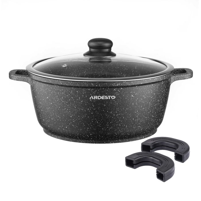 Кастрюля со стеклянной крышкой Ardesto Gemini Anzio, 3.1л, алюминий, черный