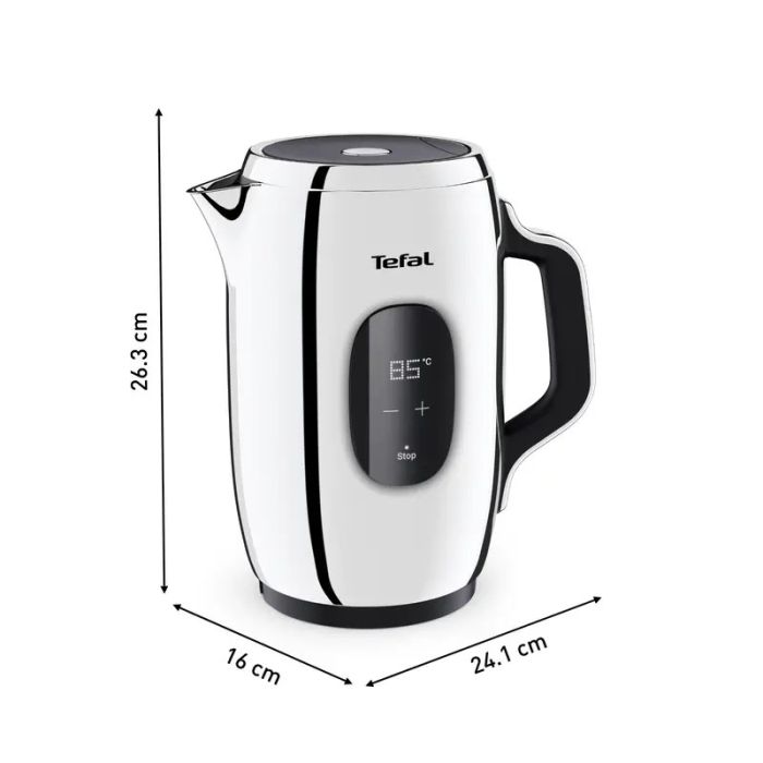 Електрочайник Tefal Majestuo 1.5л, з подвійними стінками, 9 темп.реж, підтримка температури, сенc. управління, нержавіюча сталь