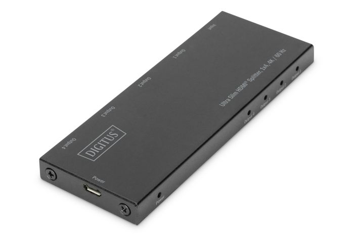 Видеосплиттер DIGITUS HDMI (INx1 - OUTx4), 4K, Ultra Slim