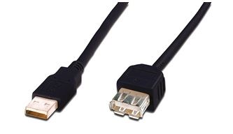 Кабель DIGITUS USB-A (M/F) заряджання/синхронізації, 3м, чорний