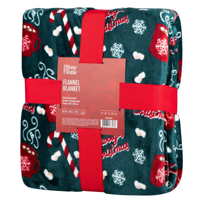 Плед Ardesto Christmas Flannel 160х200см, 100% поліестер, солодке какао