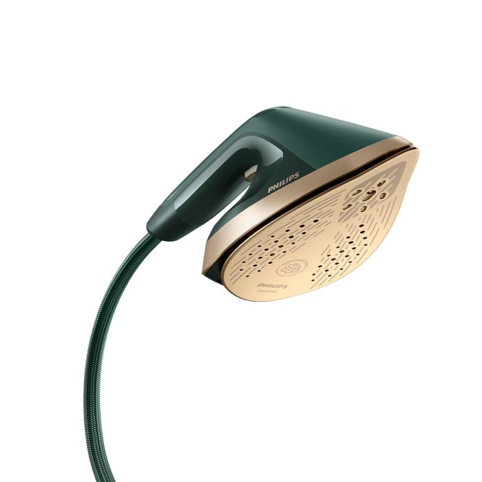 Гладильная система Philips Series 6000, 1800Вт, 1100мл, паровой удар -90гр, постоянный пар - 40гр, верт. Отпаривание+ доска, керам. подошва, темно зеленый