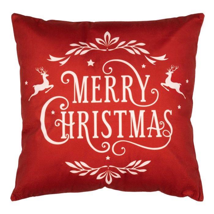 Подушка декор. Ardesto Christmas Happy Holidays 45х45см, 100% полиэстер, красный
