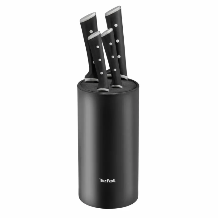 Набор ножей Tefal Ice Force, в пластиковом бревне, 4шт, нержавеющая сталь, пластик, черный