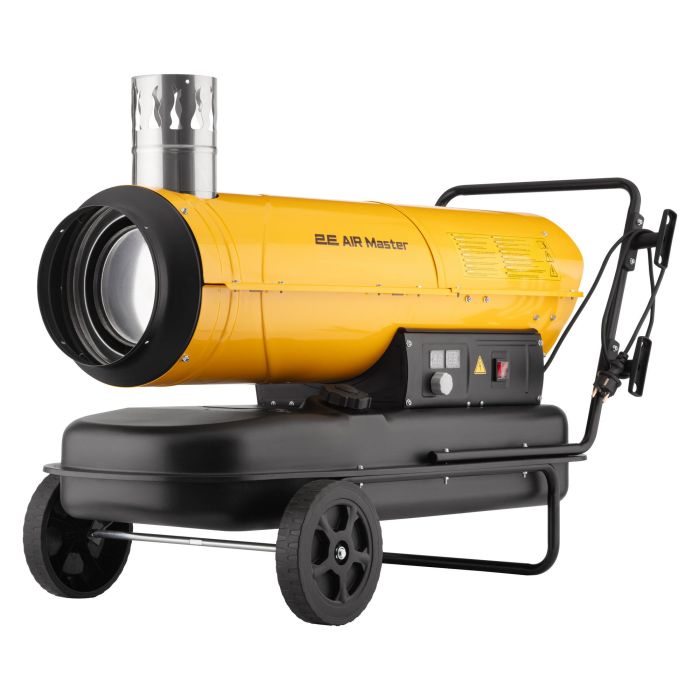 Тепловая пушка дизель/керосин 2E PowerHeat D30i, непрямого нагрева, 30кВт, 400м кв, 780м куб/ч, колеса, IPX4, жёлтый