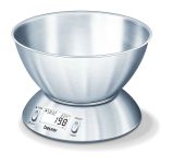 Ваги Beurer кухонні з чашею, 5кг, 2хААА , нержавіюча сталь, сірий