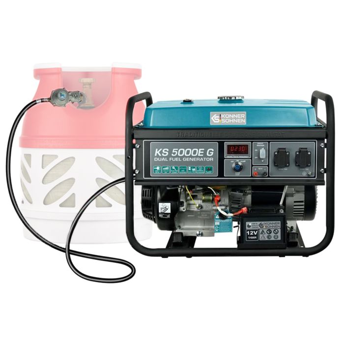 Генератор газо-бензиновый Konner&Sohnen KS 5000E G, 230В, 4.5кВт, электростартер, 77.0кг