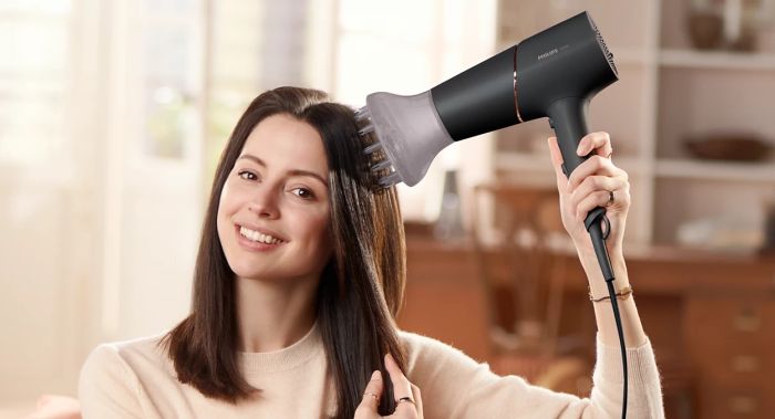 Фен Philips 5000 Series, 2300 Вт, режимов-3, дифузор, иониз-я, хол. обдув, черный