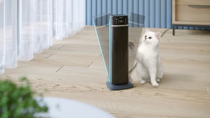 Тепловентилятор Philips колонного типа 5000 Series, 20м2, 2000Вт, электр. упр-ние, 58 х 19.6 х 21.2см, керамический , дисплей, Wi-Fi, чёрный