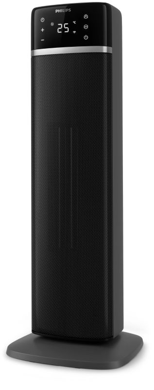 Тепловентилятор Philips колонного типа 5000 Series, 20м2, 2000Вт, электр. упр-ние, 58 х 19.6 х 21.2см, керамический , дисплей, Wi-Fi, чёрный