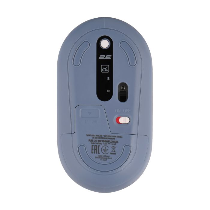 Миша 2E MF300 FLORA:MALLOW Silent WL BT, синій