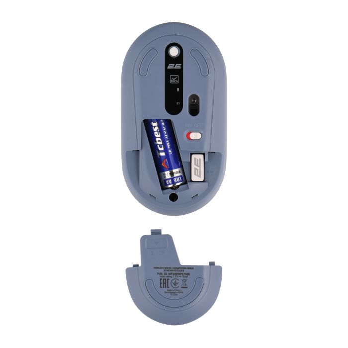 Мышь 2E MF300 PETS:CATS Silent WL BT, синий