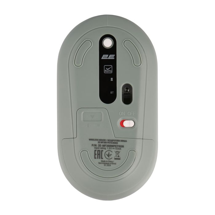 Миша 2E MF300 PETS:DOGS Silent WL BT, зелений