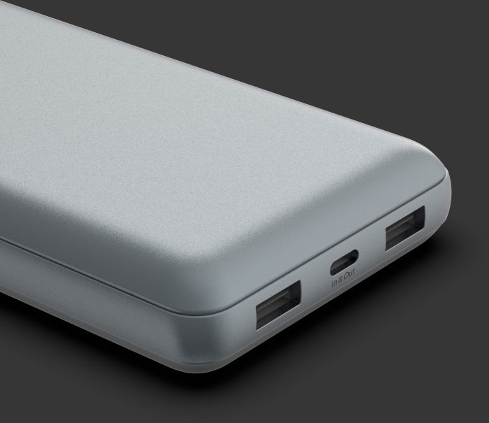 Акумулятор портативний літій-іонний Power Bank Belkin 10000мА·год, 15Вт, 2хUSB-A/USB-C, cірий