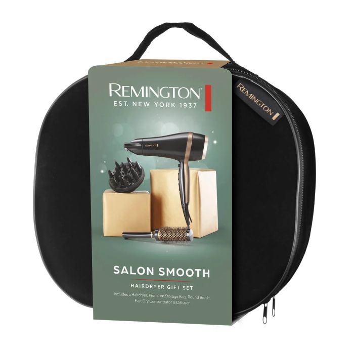 Фен Remington Salon Smooth, 2100Вт, режимов-3, дифузор,расческа, кейс, иониз-я, хол. обдув, , черный