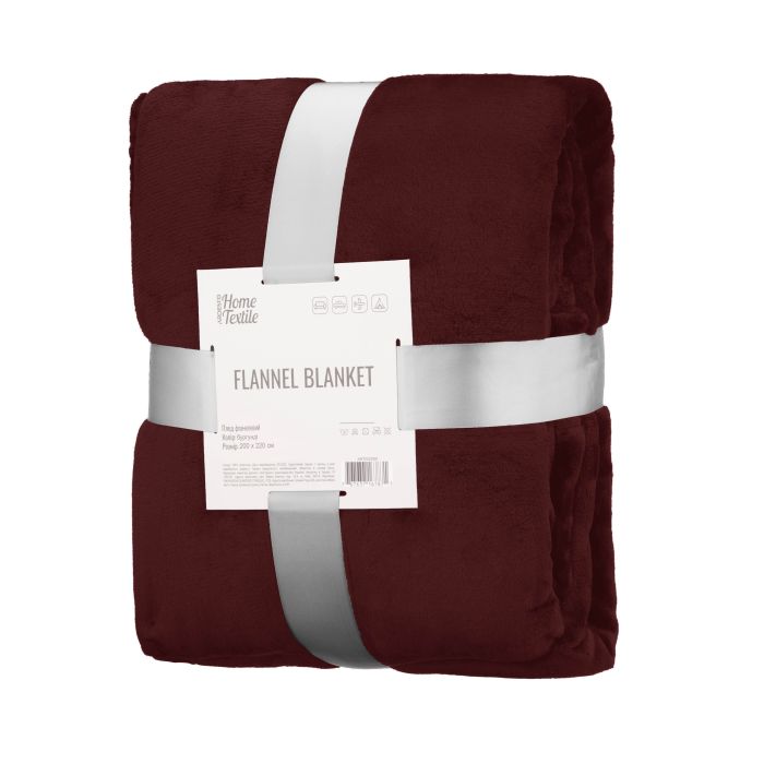 Плед Ardesto Flannel 200х220см, 100% поліестер, бургунді