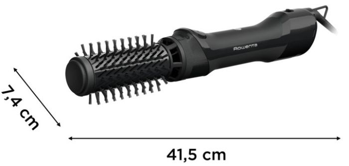 Фен-щетка Rowenta Renewal Brush Active, 1000Вт, режимов-3, иониз-я, хол. обдув, вращ. насадка, 2 насадки, керамика, черный