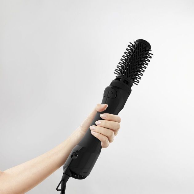 Фен-щетка Rowenta Renewal Brush Active, 1000Вт, режимов-3, иониз-я, хол. обдув, вращ. насадка, 2 насадки, керамика, черный