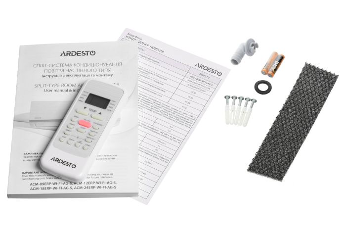 Кондиционер Ardesto  70м2 инвертор 24000BTU 7.0кВт A++/A+ -20°С Wi-Fi R32 белый ARDESTO ACM-24ERP-R32-WF-AG-S