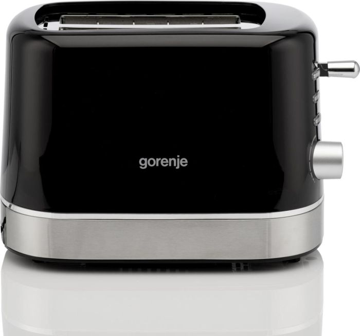 Тостер Gorenje 850Вт, підігрів, розморожування, пластик, чорний