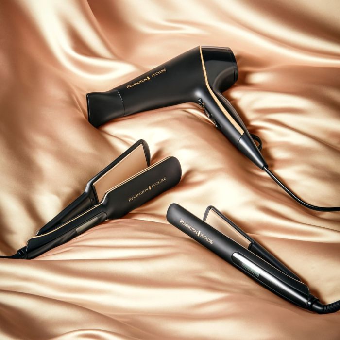 Випрямляч Remington PROluxe Midnight Wide Plate Straightener, темп.режимов-9, 150-230С, чохол, дісплей, кераміка, чорний