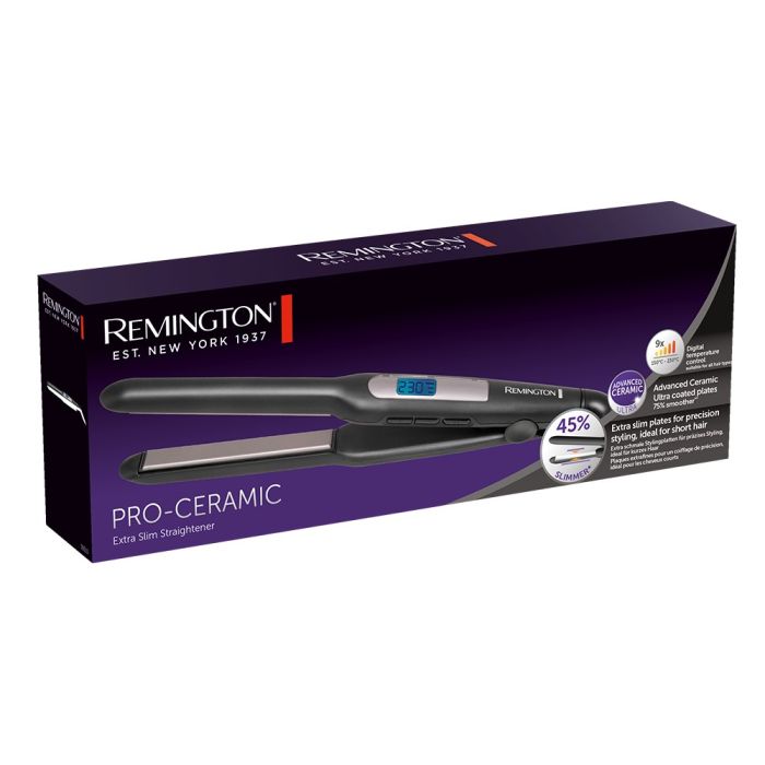 Випрямитель Remington PRO-Ceramic Extra Slim, темп.режимов-9, 150-230С, чехол, дисплей, керамика, черный