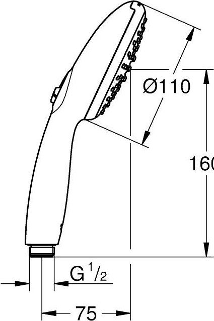 Душова лійка Grohe Vitalio Start 110, 2 функц., хром