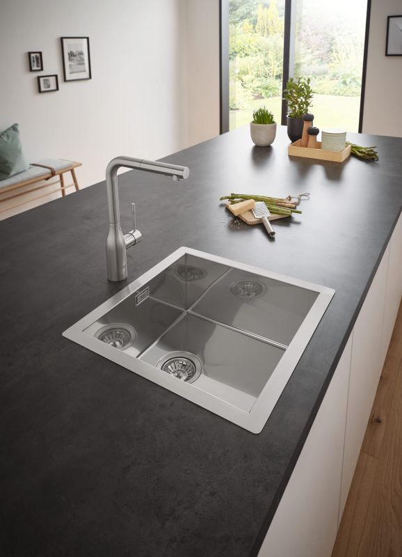 Мийка кухонна Grohe K700, нерж.сталь, прямокут., без крила, 550x450x200мм, чаша - 1, уніврсальна, нержавіюча сталь