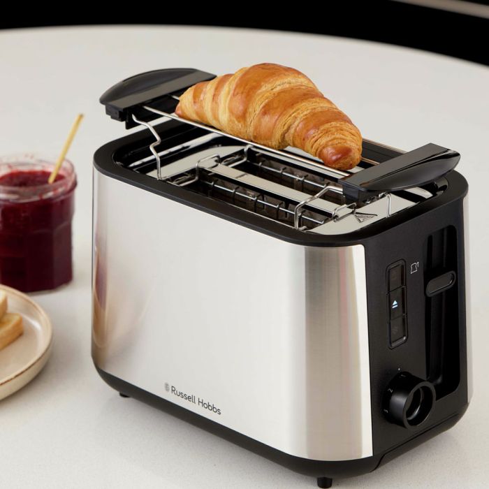 Тостер  Russell Hobbs Heaton, нержав., підігрів,разморозка, чорний+нерж