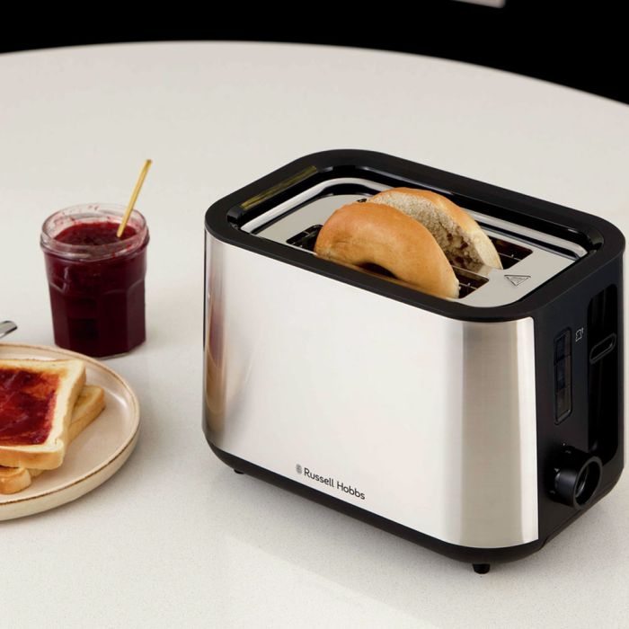 Тостер  Russell Hobbs Heaton, нержав., підігрів,разморозка, чорний+нерж
